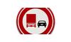 RVV Verkeersbord F3 - Verbod voor vrachtauto's om motorvoertuigen in te halen verboden inhalen vrachtwagen breed